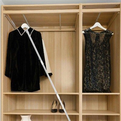 Stitching Clothes Rail Rod Closet Hook Pole Outfits Reach