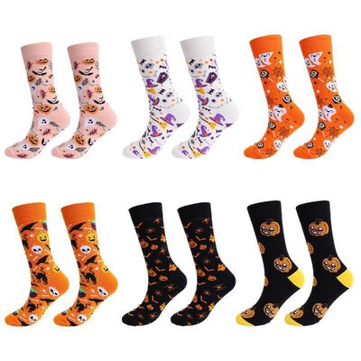 Halloween Pumpkin Skeleton Stockings for Men and Women袜子
