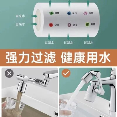 1440 Rotate Kitchen Faucet Extender Set with Filter 2 Mode