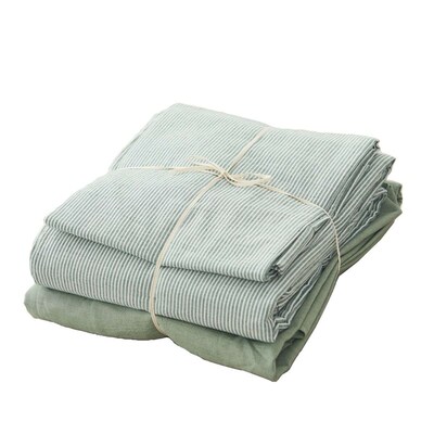 Buttons Washed Cotton Four-piece Set Summer Naked Sleeping S