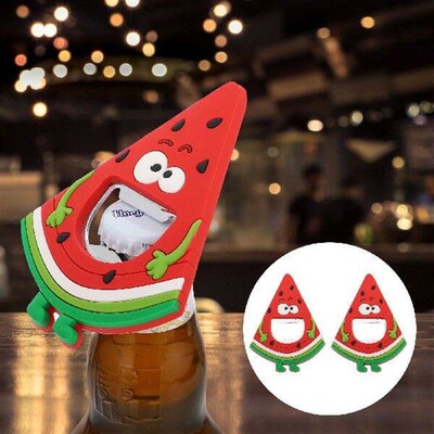 2pcs Magnetic Bottle Opener Fridge Silicone Watermelon Beer