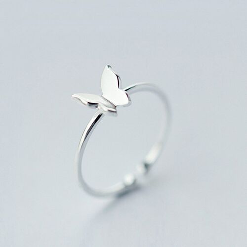 Simple Fashion Silver Color Feather Dolphin Adjustable Ring