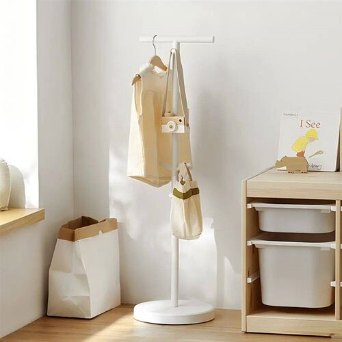 BookBag Storage Rack Single Rod Desk Side Hanging Shelf Floo