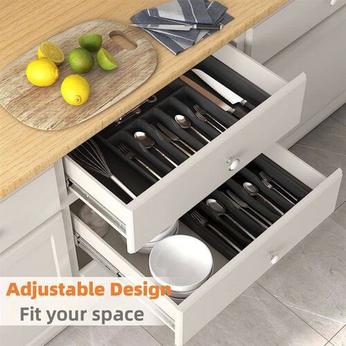 Silverware Drawer Organizer Expandable Utensil Tray for Kitc