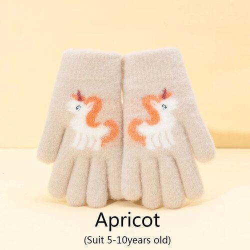 Cartoon Unicorn Baby Warm Winter Childrens Gloves Cute Fing