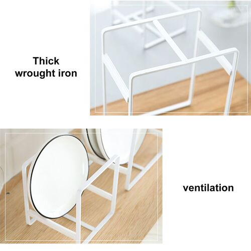 Wrought Iron Tableware Organizer Plastic Drainer Storage Rac