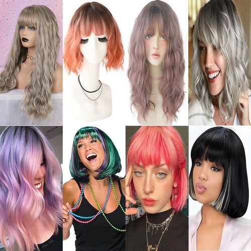 Womens Wigs, Short Curly Hair, High Temperature Silk Chemic