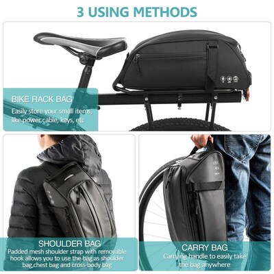 Reflective Mountain Bicycle Seat Bag Waterproof Bike Rear Ra
