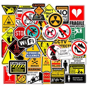 10/30/50PCS Warning ers Danger Banning Skateboard Fridge Gui