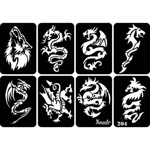 Stencils Tattoo Tattoos Glitter Templates Face Temporary Kit