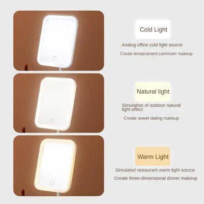 Led Light Mirror Makeup Intelligent Adjustable 3color Vanity
