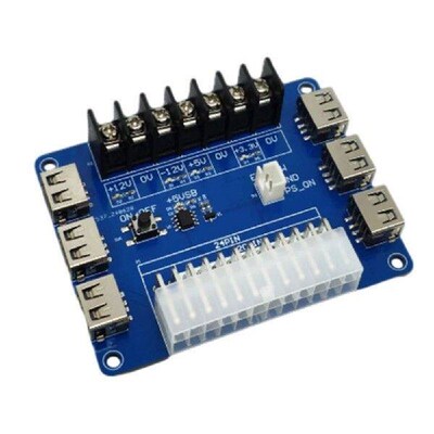 ATX Power Supply Breakout Board 20/24pin 5V/2A 6 USB