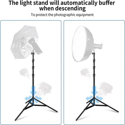 Selens Portable Adjustable 280cm Air Cushion Light Stand Alu