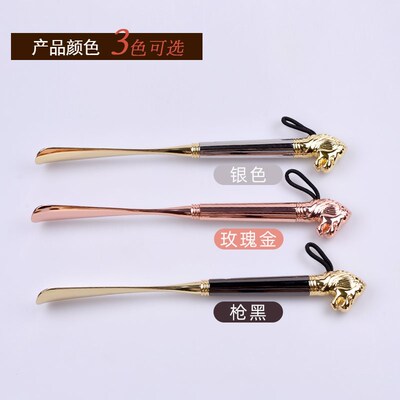 Premium Metal Lion Head Shoehorn Short Handle Shoe Helper fo