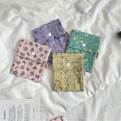 Sanitary Napkin Storage Bags Korean Cute Flower Large