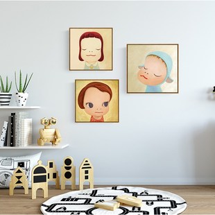梦游娃娃 奈良美智卡通人物印刷装饰画儿童卧室挂画沙发背景墙画
