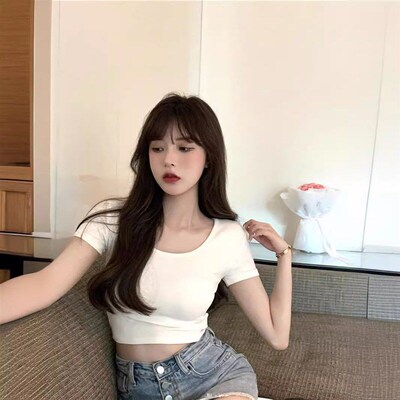 White Crop Tee Sweet Spicy 2025 Summer Fashion for Women