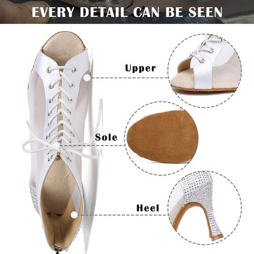 SWDZM Women Latin Dance Shoes Ladies Dancing Shoes Woman Tan