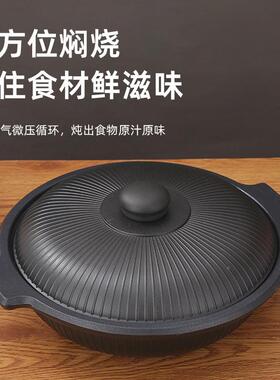 中耐高温双耳铝NOK合金锅涂层不粘炖汤合煲粥铝无金锅式干烧不裂