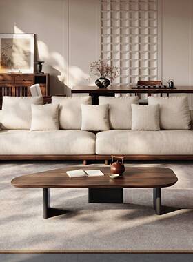 宋式美学黑胡桃实木沙木发中式客53874厅现代新简约家排用大坐深