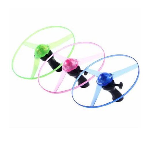 Luminous Pull Wire Flying Saucer Toys Children Outdoor Rotat