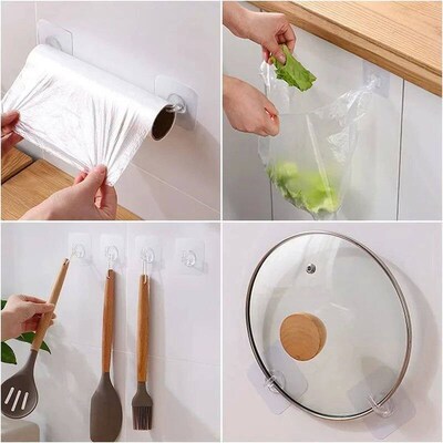5/10/20Pcs Self-adhesive Hook Transparent Door Wall Hook Chi