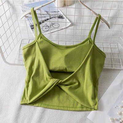 Women Crop Top Backless Bra ops Female Cotton Seamless Under