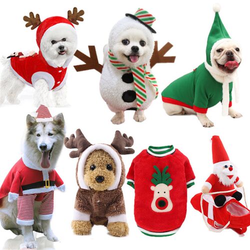 Dog Cat pet christmas dress up clothes santa claus elk snowm