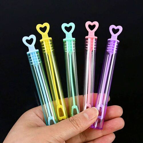 10-50pcs Colorful Bubble Soap Bottle Heart Wand Empty Tube K