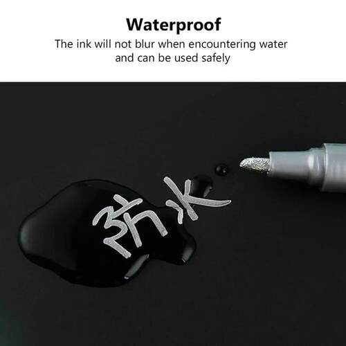 6 Pcs Colorful Permanent Paint Marker Waterproof White Marke