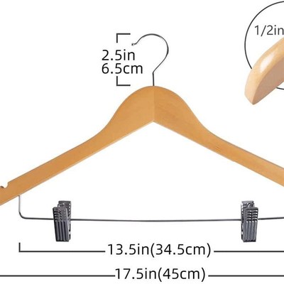 20 Pack Wooden Skirt Hangers with Clips High quality wooden