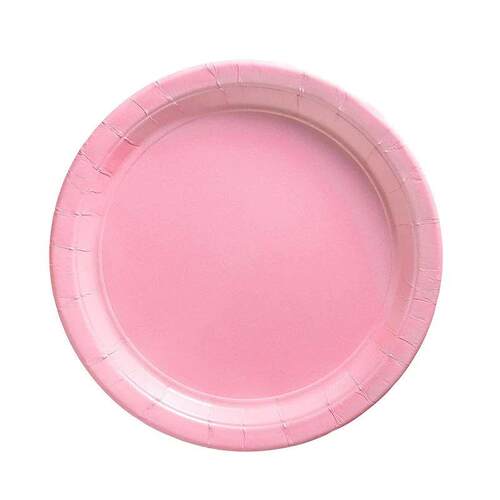 Pink Solid Color Party Disposable Plastic Plate Cup Tableclo