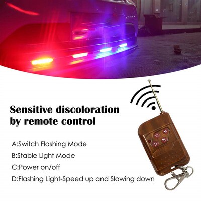 Grill Car LED Light Strobe Red Blue Emergency  Remote Wirele