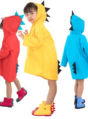 Cute Dinosaur Kids Raincoat Waterproof Children Rain Jacket