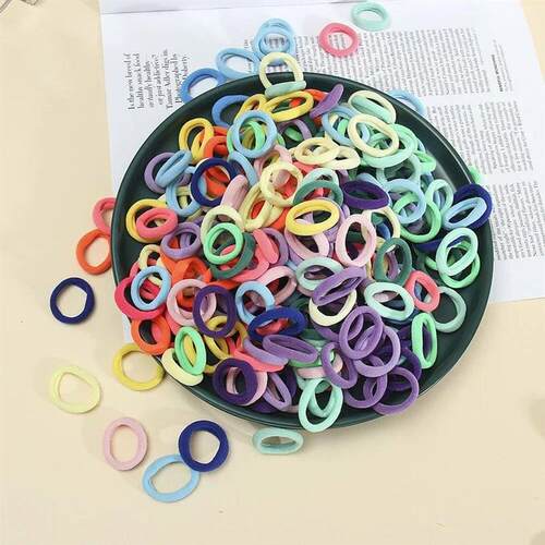 50pcs Women s Seamless Thumb Ring Hair Ties Bagged tail Hold