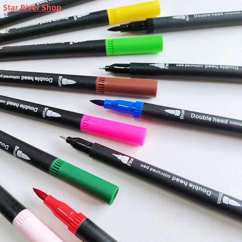 100 Colors Fineliner Brush Tip Art Marker Double Head勾线笔