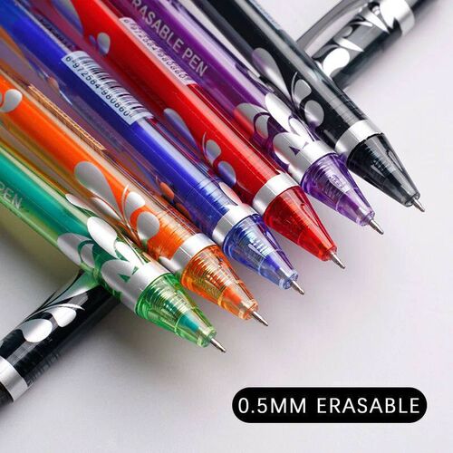 6pcs New 0.5mm Erasable Gel Pens Set 6colors Refill Rod Magi