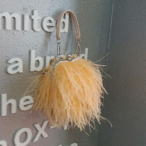Women Ostrich Fur Evening Bag For Party Wedding Luxury Handb