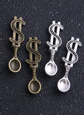 10pc 9*37mm two color currency Spoon Charms DIY Retro Jewelr