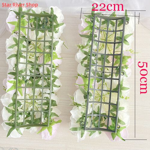 Artificial Peony Rose Hydrangea Row Wedding Background Fake