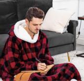 with Blanket Sleeves Winter Pullover Long Hoodies Flannel