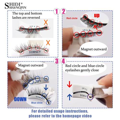 Magnetic False Eyelashes Kit with Tweezers Fluffy Faux Mink