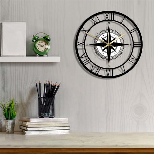 Compass Direction Map Exclusive Silent Wall Clock Nautical B