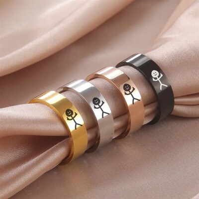 Dreamtimes Simple rend Funny Middle Finger man Ring Hip Hop