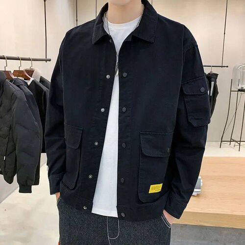 Mens Casual Clothes Daily Straight Short Cargo Coats Mens