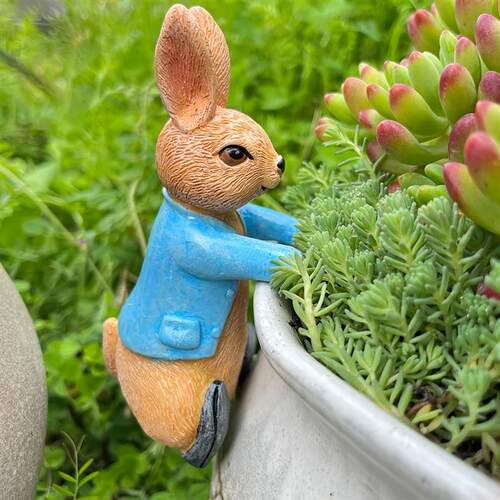 1Pc Resin Sculpture Rabbit Garden Decoration, Outdoor Animal