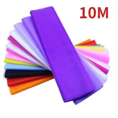 10m Wedding Decoration Tulle Roll Crystal Organza Sheer Fabr