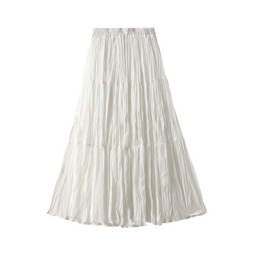 MidLength Pleated Skirt Floral HighWaisted Chiffon ALine Ski