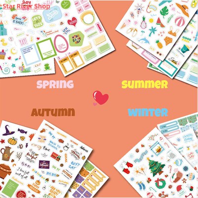 660pcs Seasonal Planner Stickers DIY Scrapbooking Handbook