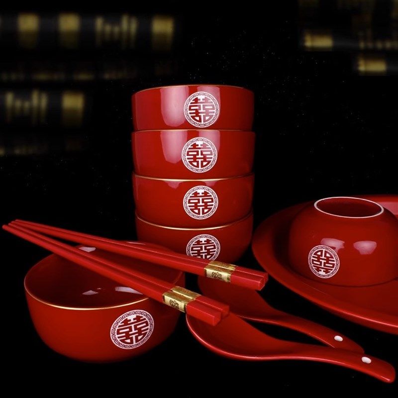 结婚喜字女方嫁妆新娘陪嫁红色喜碗对碗结婚陶瓷红碗筷子勺子装,节庆用品/礼品,喜碗/敬茶杯,淘宝优惠券,粉丝福利购,淘宝优惠卷